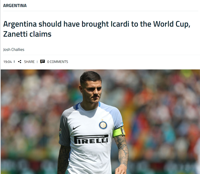 阿根廷前锋伊卡尔迪脚踢进球纪录，攻势如洪水般的简单介绍